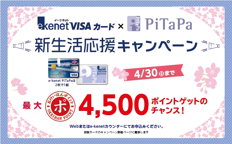 【e-kenet VISAカード】新生活応援キャンペーン