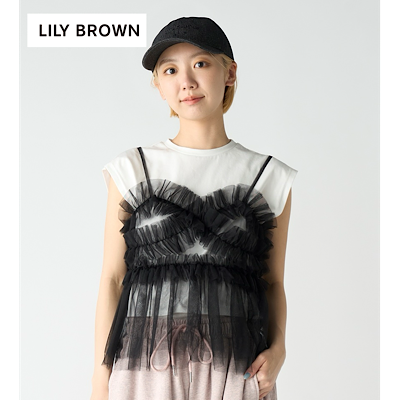 【LILY BROWN】숄더 리본 풀오버