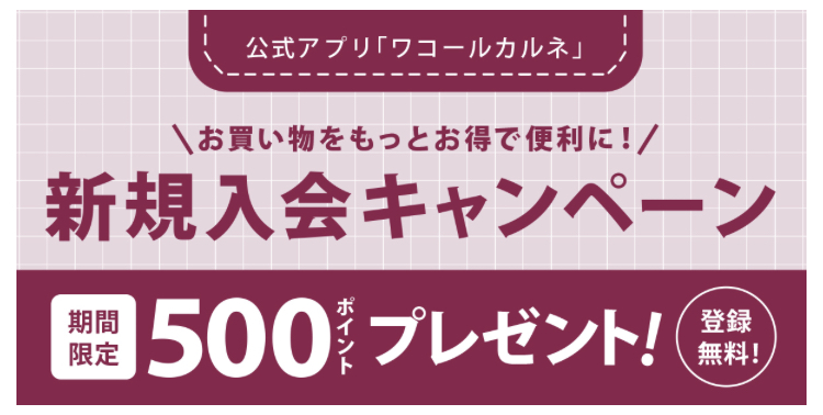 アプリ新規入会で500ptプレゼント！