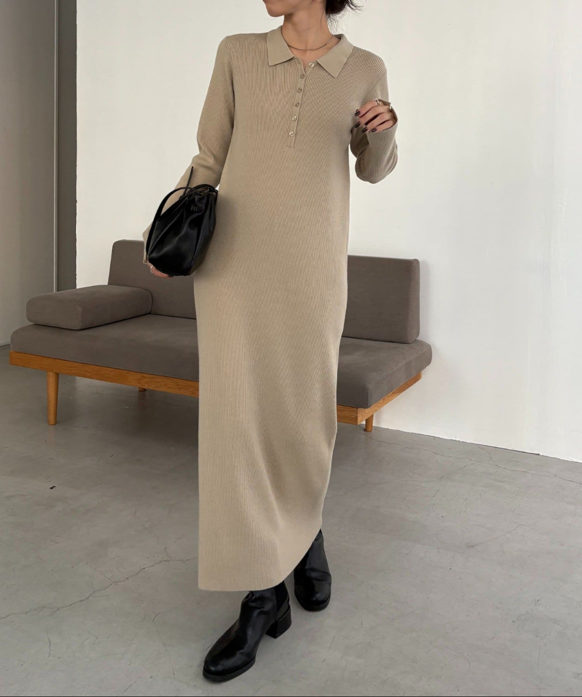 襟ニットワンピース入荷