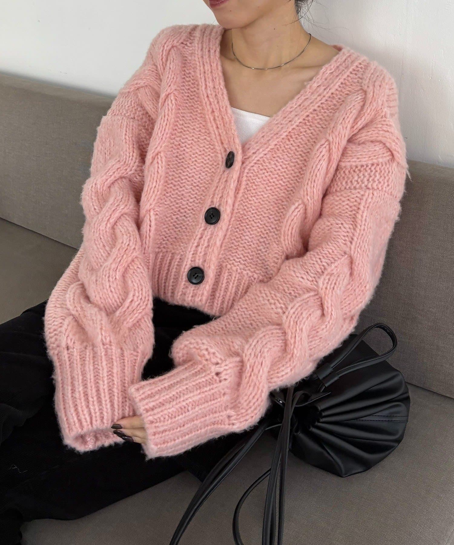 BIGケーブルカーディガン